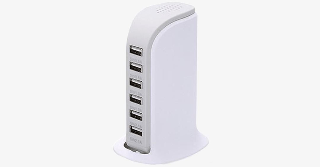 Skanto | Bærbar USB-ladestasjon – Lader 6 enheter samtidig!