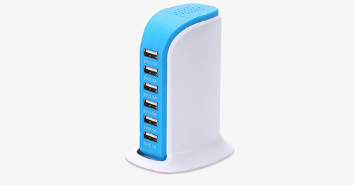 Skanto | Bærbar USB-ladestasjon – Lader 6 enheter samtidig!