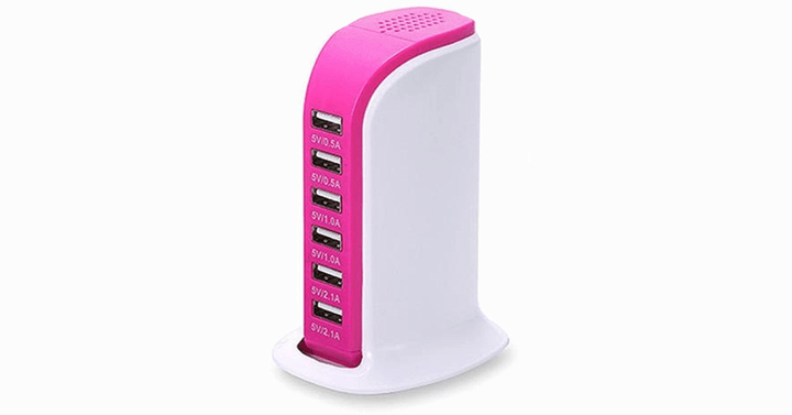 Skanto | Bærbar USB-ladestasjon – Lader 6 enheter samtidig!
