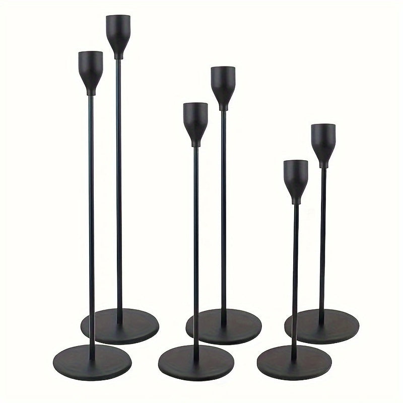 Skanto | MajesticFlicker – Sofistikert svart og gull lysestake sett for elegante anledninger