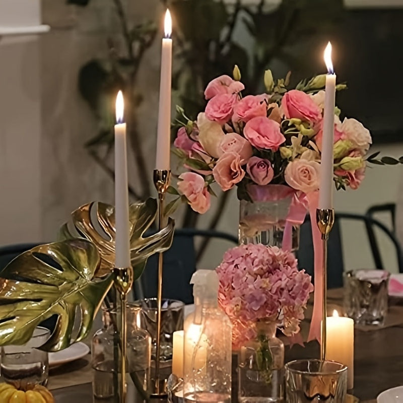 Skanto | MajesticFlicker – Sofistikert svart og gull lysestake sett for elegante anledninger