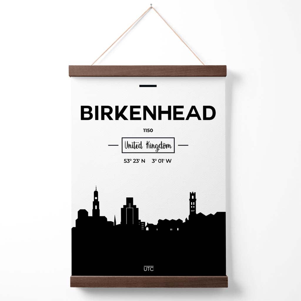 Birkinhead svart-hvitt bybildeplakat med oppheng