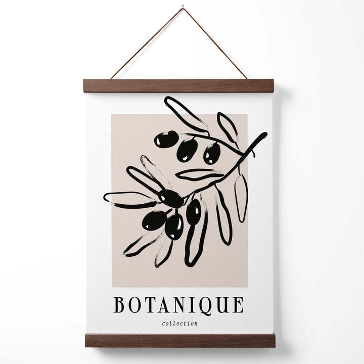 Beige-svart olivengrønn bohemsk blomsterplakat med oppheng