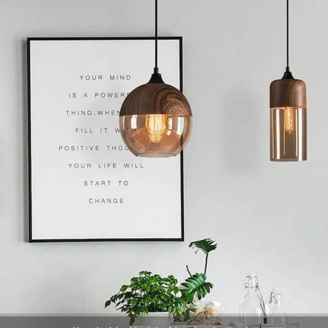 Stilig skandinavisk tre taklampe - NordLuna | Skanto