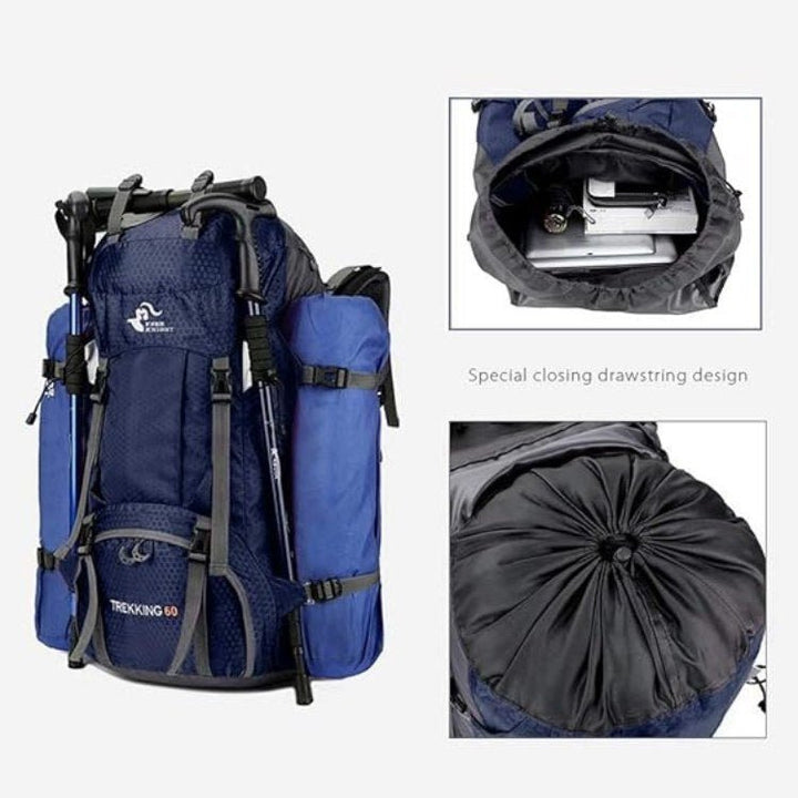 Skanto | 60L Vanntett Tursekk | Lett, Ergonomisk Design & Smart Oppbevaring for Dagturer og Ekspedisjoner