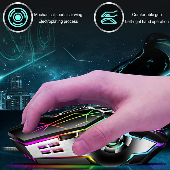 Mechanische Gaming-Tastatur med 87 Tasten, RGB-Hintergrundbeleuchtung og blauen Schaltern