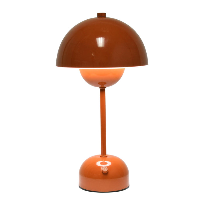 Skanto | Enkle design LED berøringslampe, 11.8" bærbar & oppladbar sopp i oransje