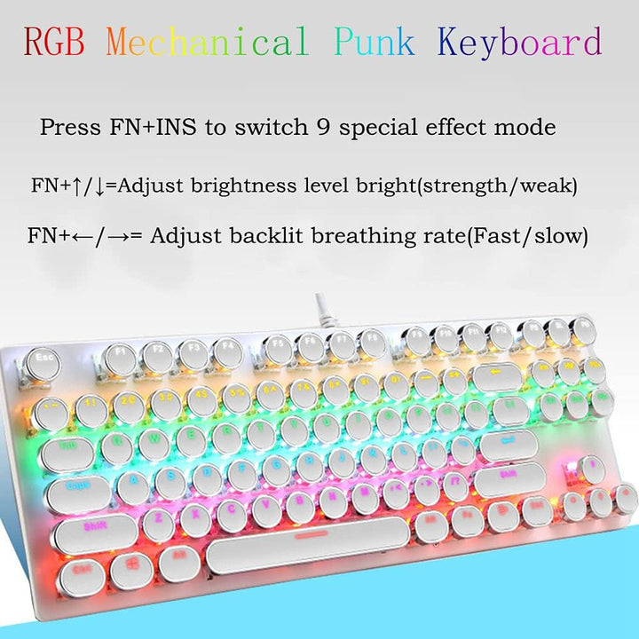 Skanto | 87-Tast Mekanisk Gaming Tastatur RGB Bakgrunnsbelyst Blå Bryter