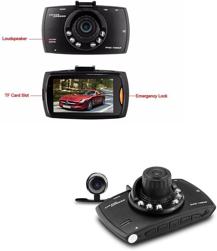 Skanto | Dual Linse Bil Dash Cam G30 2.7" LCD Full HD 1080P med G-Sensor