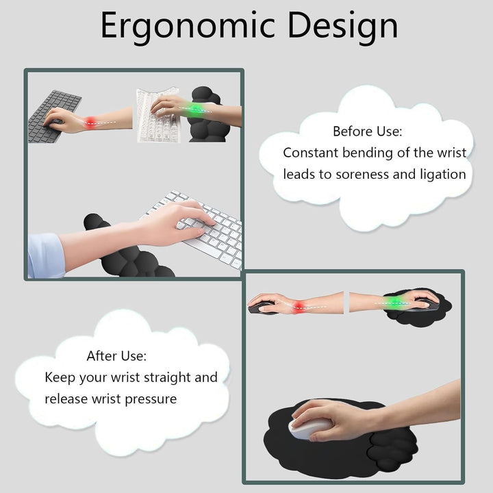 Frendorf | Skyformet Ergonomisk Håndleddstøtte Sett med Musematte & Underlag – Zeyora