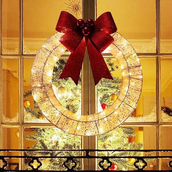 Skanto | Front Door Wreath Bowknot Luminescent LED Lys Julegirlander