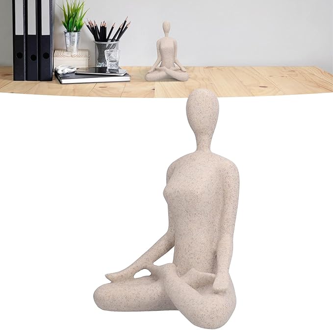 Skanto | ZenJoy Kvinnelig i Yoga Statue – Moderne Innendørs Dekorasjon Laget av Harpiks