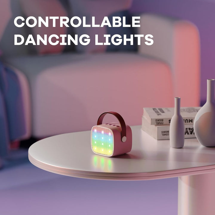 Skanto | Bærbar Mini Karaoke-maskin med Bluetooth-høyttaler og 2 trådløse mikrofoner – Veylo