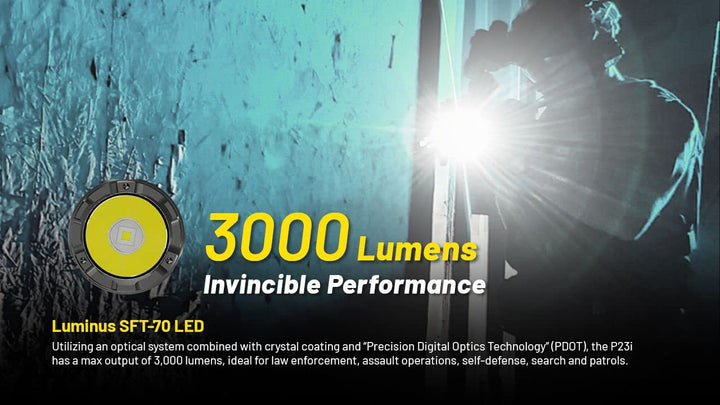 Skanto | Nitecore P23I Lommelykt - 3000 Lumen, 512 Yards, Nl2150Hpi Batteri, Nøkkel