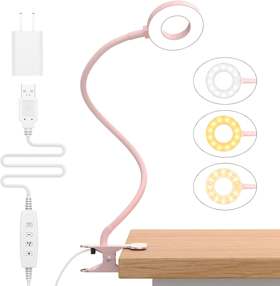 Skanto | 3 Farge Modus LED Skrivebord Klem Lampe med & Fleksibel Gås Nakke – Selvara (1+1 GRATIS)