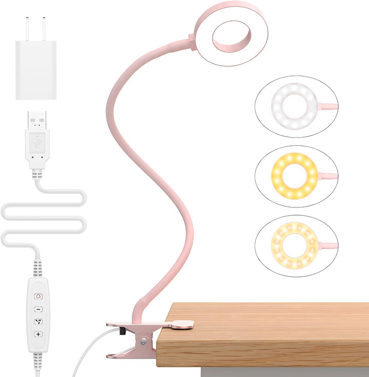 Skanto | 3 Farge Modus LED Skrivebord Klem Lampe med & Fleksibel Gås Nakke – Selvara (1+1 GRATIS)