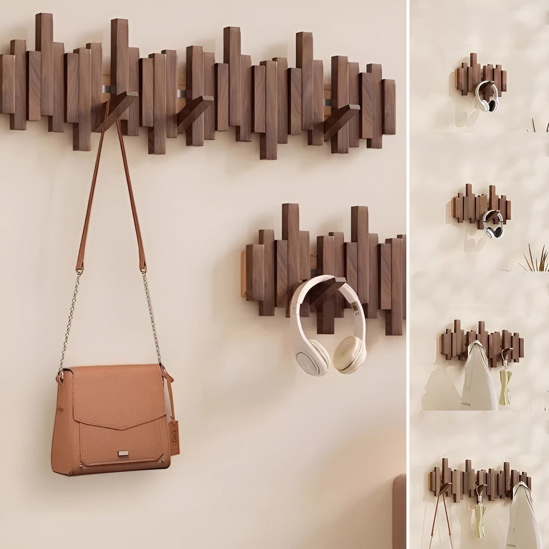 Stilig tre garderobe – FleksiSkantoe magnetiske kroker for mer organisering | Ideell for soverom | Skanto