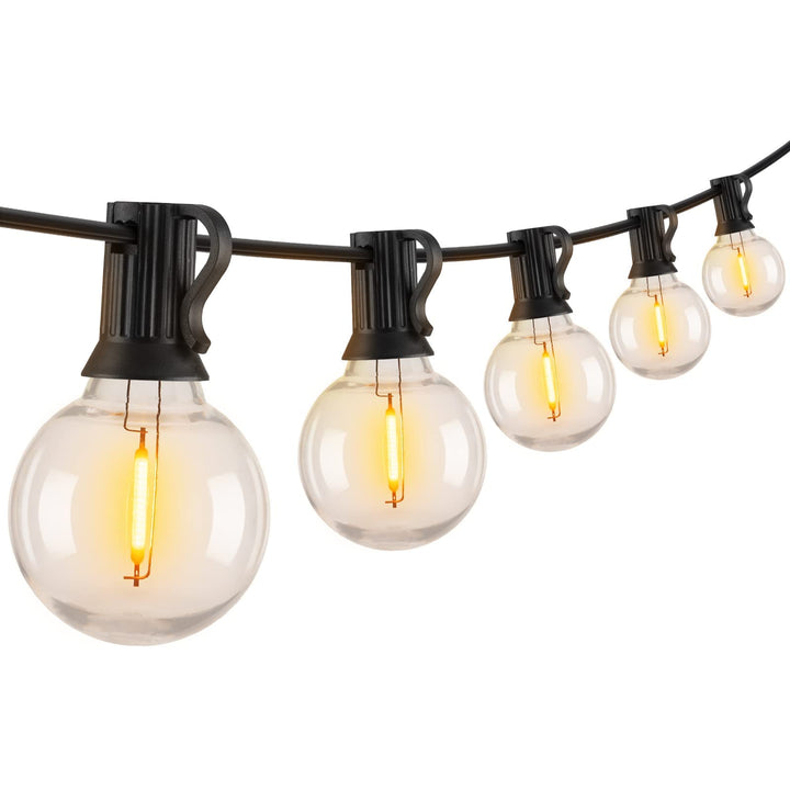 Skanto | Brightown 25Ft Utendørs Lyskæder, 27 G40 Led, Bruddsikker, Vanntett, Svart Ledning