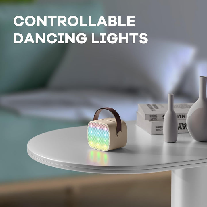 Skanto | Bærbar Mini Karaoke-maskin med Bluetooth-høyttaler og 2 trådløse mikrofoner – Veylo