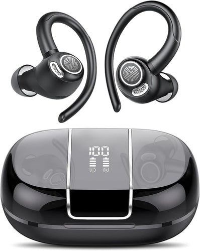 Skanto | Trådløse Bluetooth 5.3 sportøretelefoner med støyreduksjon og 48 timers avspilling – Zeyora