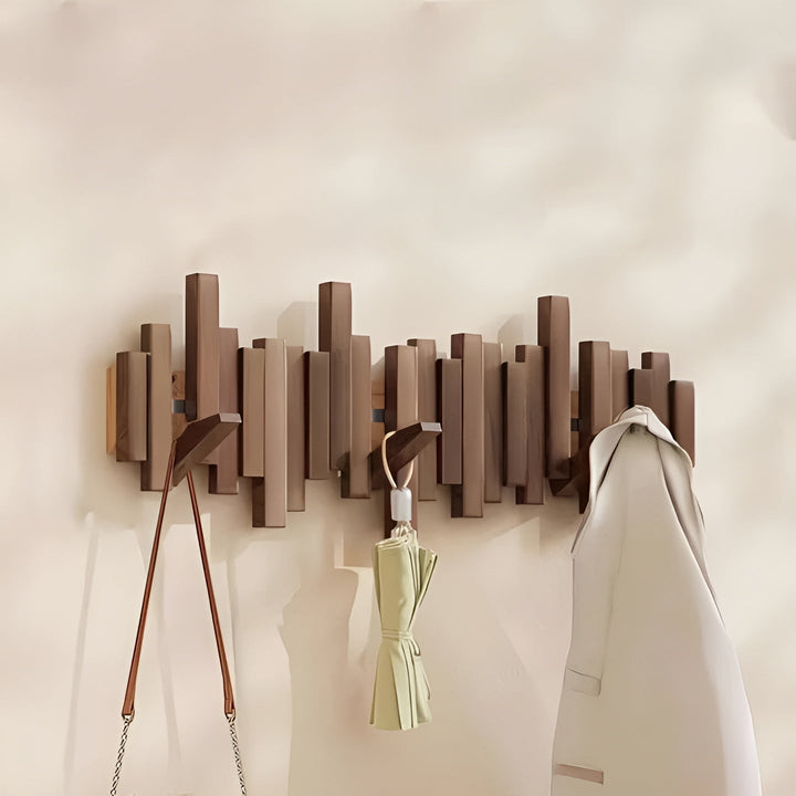 Stilig tre garderobe – FleksiSkantoe magnetiske kroker for mer organisering | Ideell for soverom | Skanto