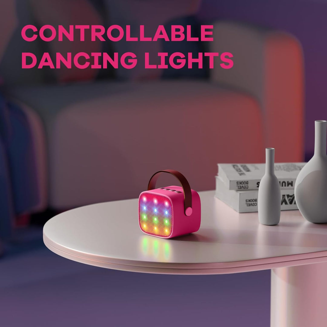 Skanto | Bærbar Mini Karaoke-maskin med Bluetooth-høyttaler og 2 trådløse mikrofoner – Veylo
