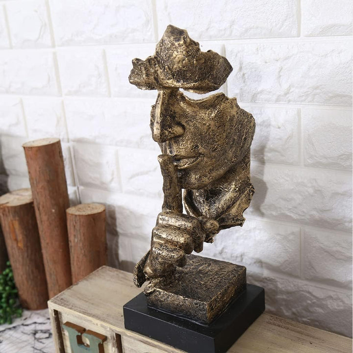 Abstrakt tenkerskulptur – moderne art deco-figur laget av harpiks | Ideell for stue og kontor