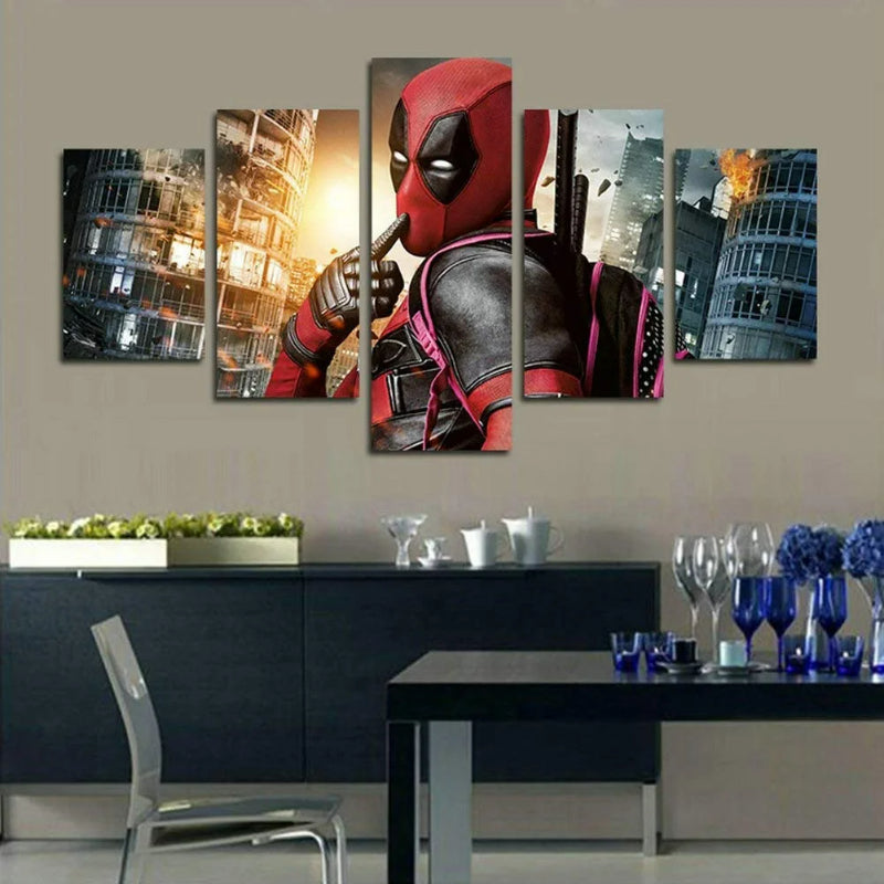Sett med 5 Deadpool-film-lerret