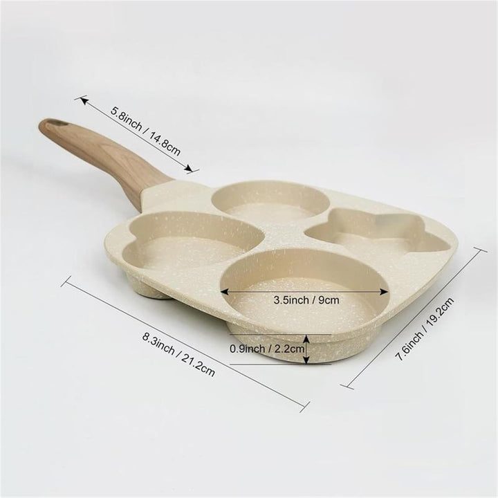 Skanto | 4-kopp Multifunksjonell Non-Stick Egg Stekepanne – Stjerneformet Design