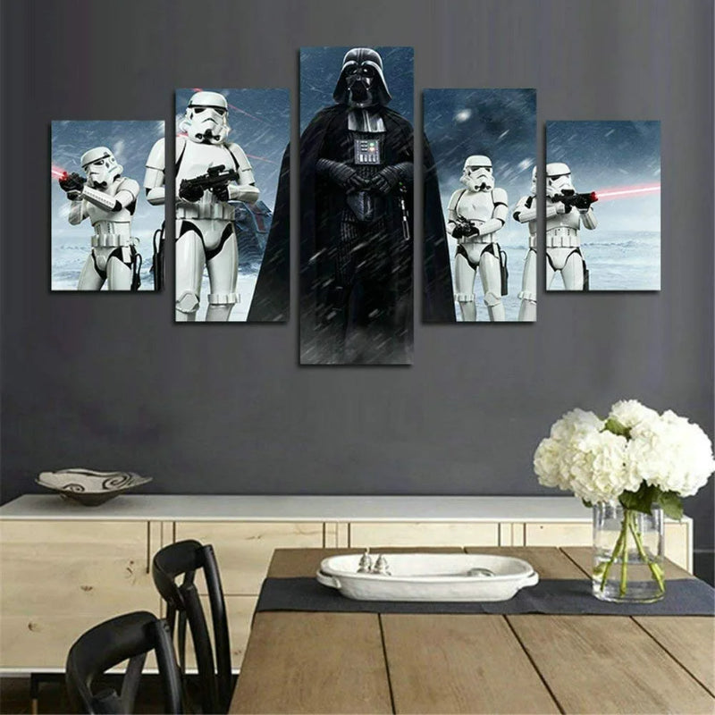 Sett med 5 Death Vader veggmalerier