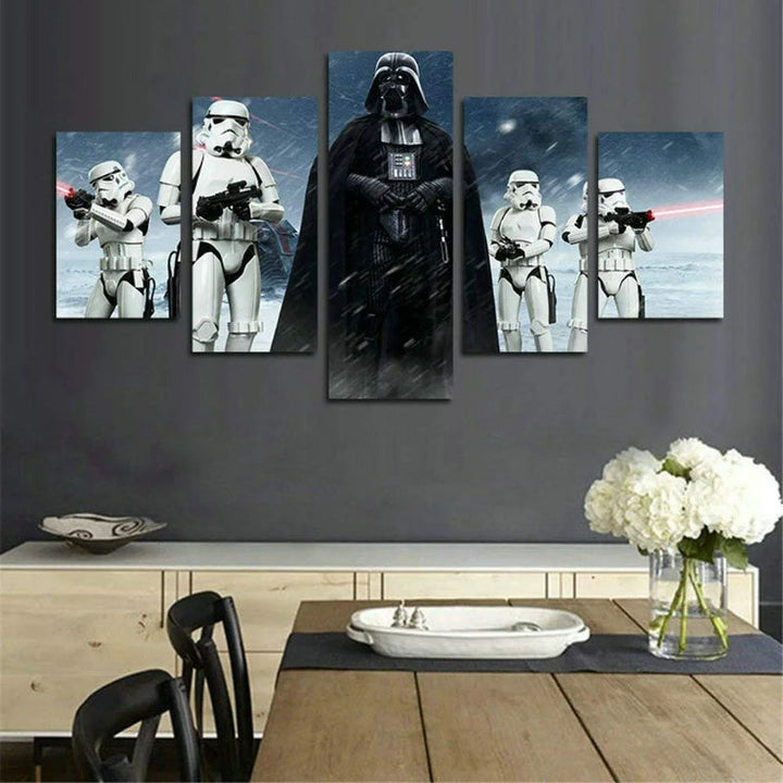 Sett med 5 Death Vader veggmalerier