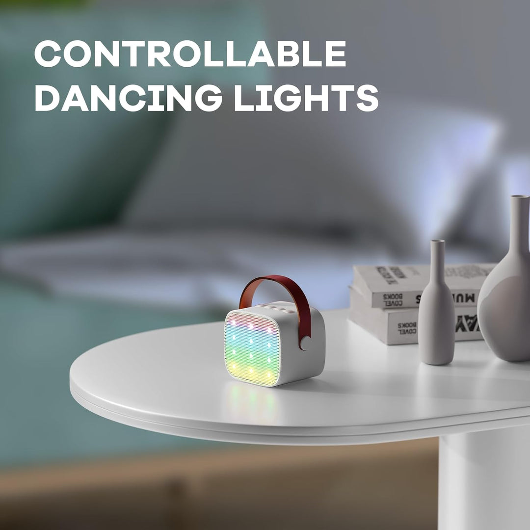 Skanto | Bærbar Mini Karaoke-maskin med Bluetooth-høyttaler og 2 trådløse mikrofoner – Veylo