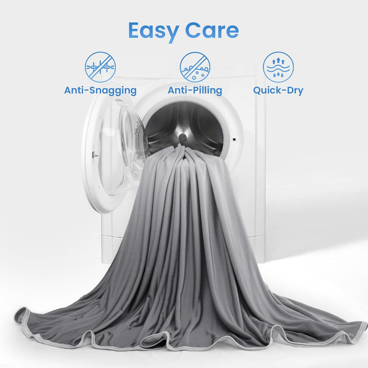 Q-Max > 0.5 Gradient Gray Cooling Blanket – Dobbelt-Sidig, Pustende & Maskinvaskbar | Skanto