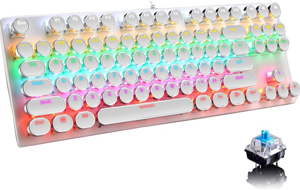 Skanto | 87-Tast Mekanisk Gaming Tastatur RGB Bakgrunnsbelyst Blå Bryter
