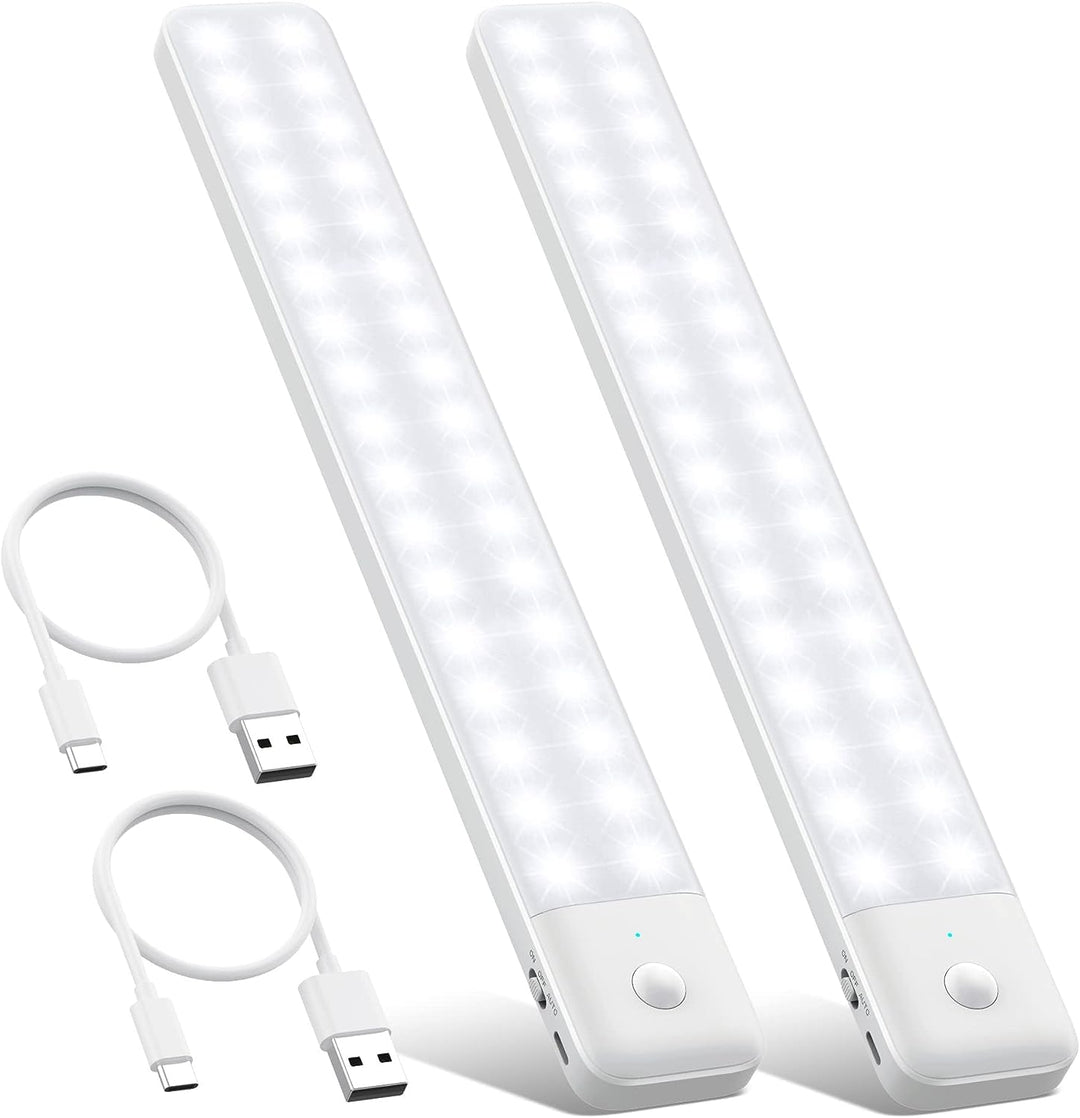 Skanto | Qtshine 80Led Bevegelsessensor Under Skap Lys, Usb C Oppladbar, 12.6" Batteridrevet, Hvit