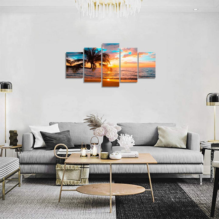 5-Piece Abstract Beach Canvas Wall Art | Skanto