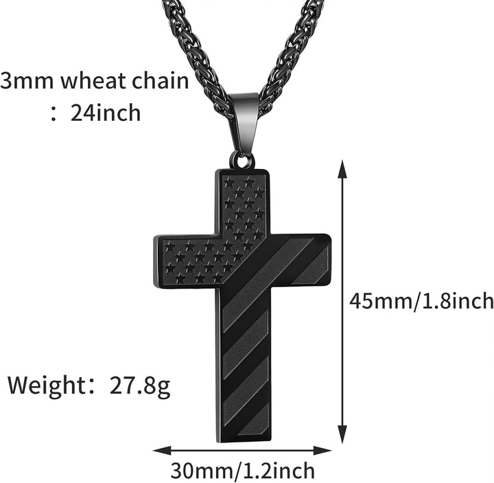 Skanto | IronPride Kors Amerikansk Flagg Kors Smykke