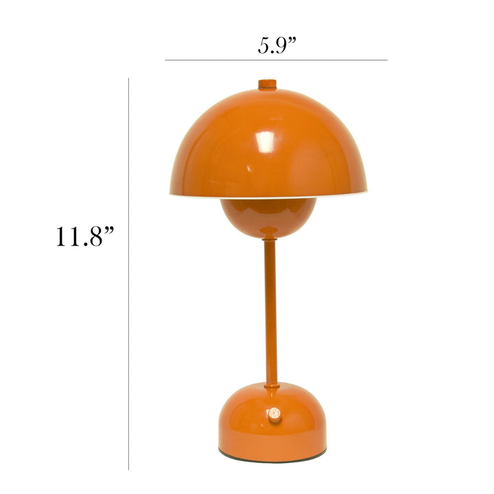 Skanto | Enkle design LED berøringslampe, 11.8" bærbar & oppladbar sopp i oransje