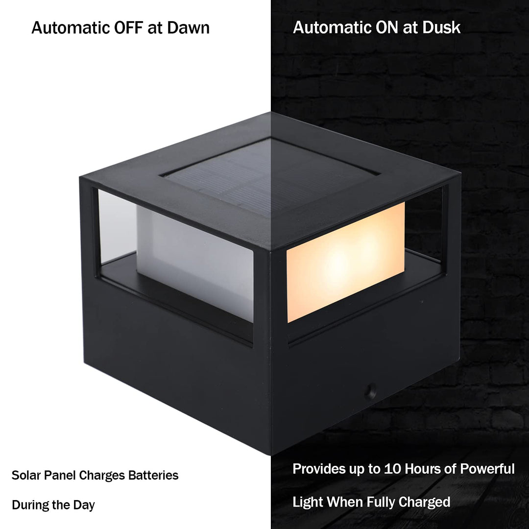 Skanto | Viewsun Solcelle Postlys 4 Pakke - Vanntette Led Hekkslys For 4X4, 5X5, 6X