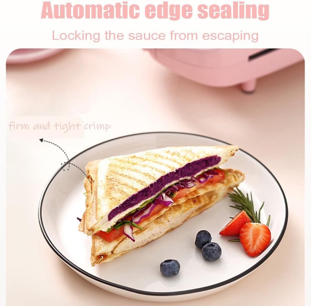 Skanto | 2-i-1 Sandwichmaker & Brødristing | Non-Stick Auto-Tetting Plater for Rask Frokost, Snacks & Enkel Rengjøring