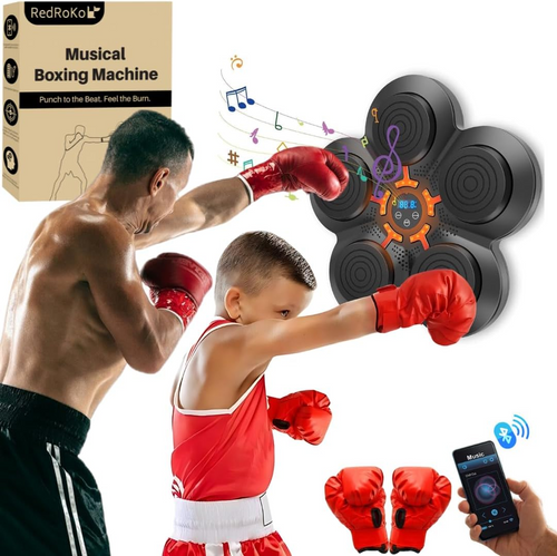 Skanto | RhythmBox Veggtrener – Smart Bluetooth Boksemaskin med Musikk & LED Reaksjon