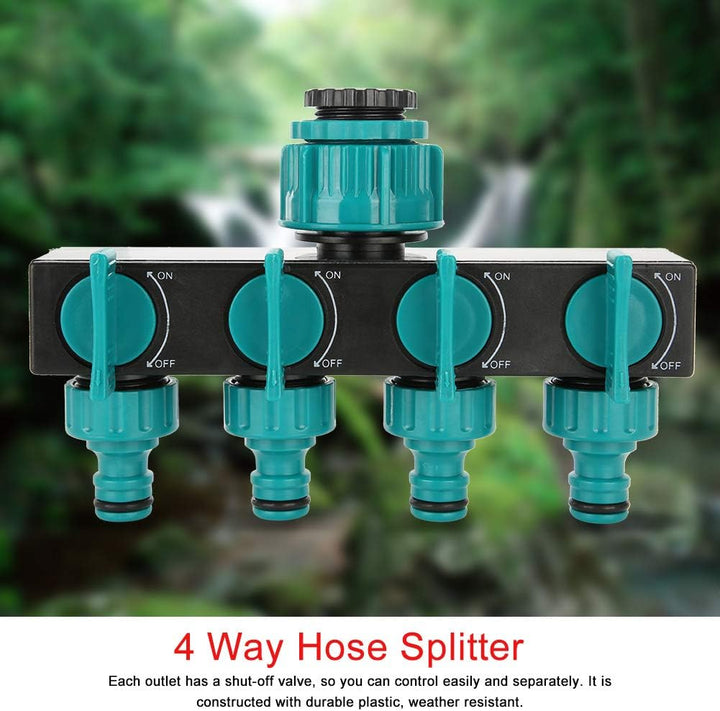 Skanto | Universal 4-veis hageslange splitter – Justerbar kransplittter