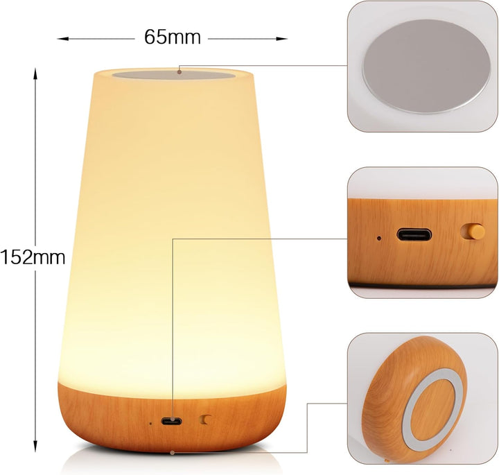 Skanto | Nattlys, LED Berørings Bordlampe, 13 RGB Farger Skiftende