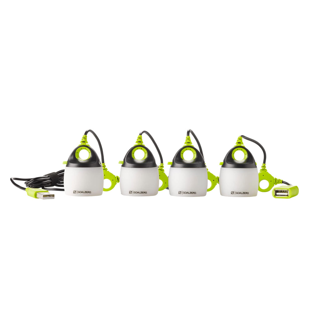 Skanto | Goal Zero Light-A-Life Mini Kjedevennlige Led Lyskilder, 4 Pakk, Med Fargeskjerm