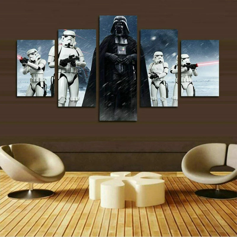 Sett med 5 Death Vader veggmalerier