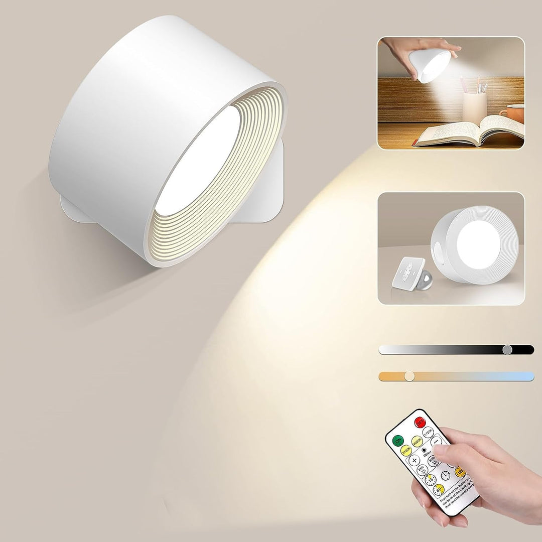 Skanto | Eternity Glow – Trådløs LED vegglampe med fjernkontroll og timer