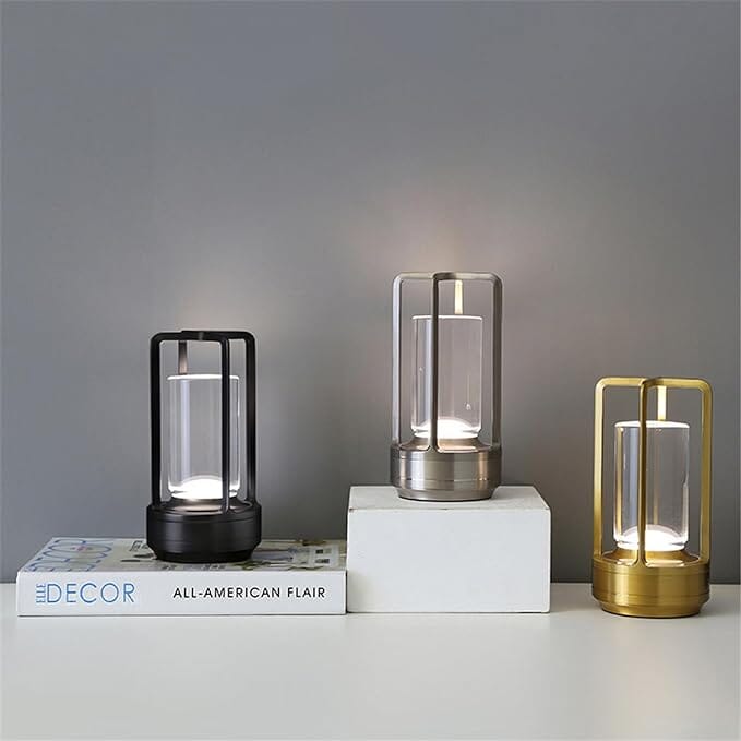 Skanto | Trådløs Lantern Lampe med Krystallskjerm