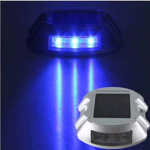 Skanto | Sunwind Blue Solcelle LED Lys - 4 Pakke Solcelle Terrasse Lys Blå Markeringslys Utendørs For Hage, Innkjørsel, Gangvei, Patio