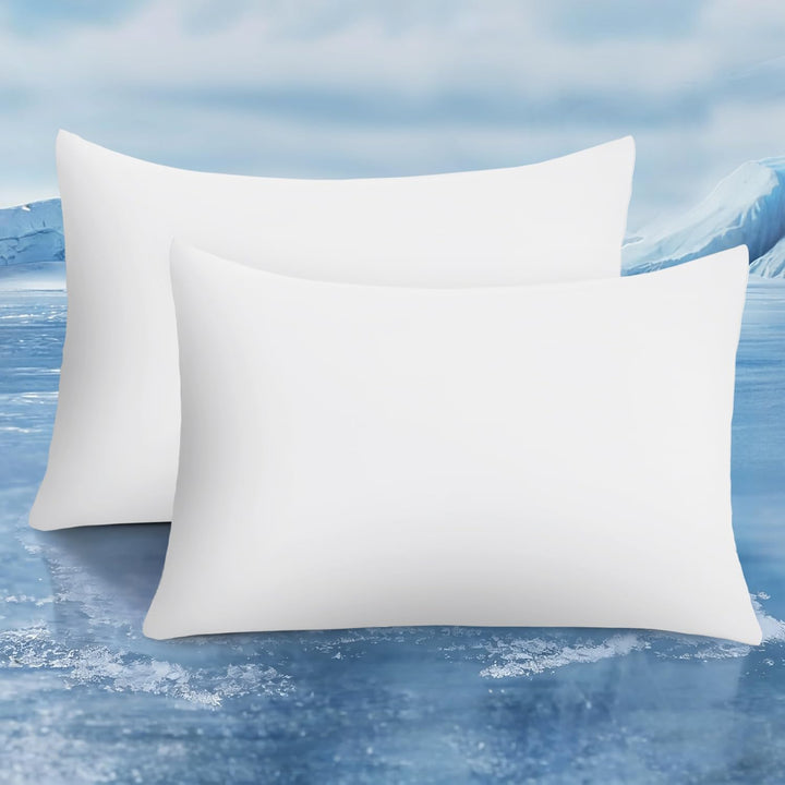 2-pack premium silke super kjøling hvite putevårder – ekstrem Q-Max 0.5 | Skanto