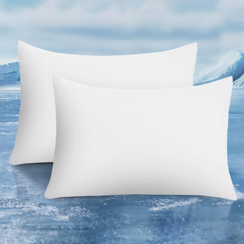 2-pack premium silke super kjøling hvite putevårder – ekstrem Q-Max 0.5 | Skanto